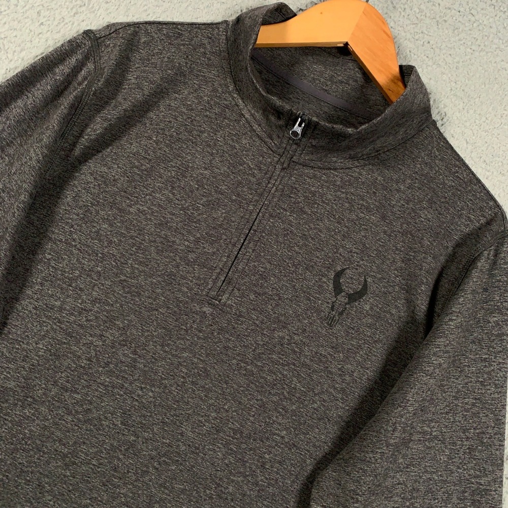 Badlands Every Wear LW 1/4 Zip Pullover Men's Large Gray Heather Outdoor Stretch